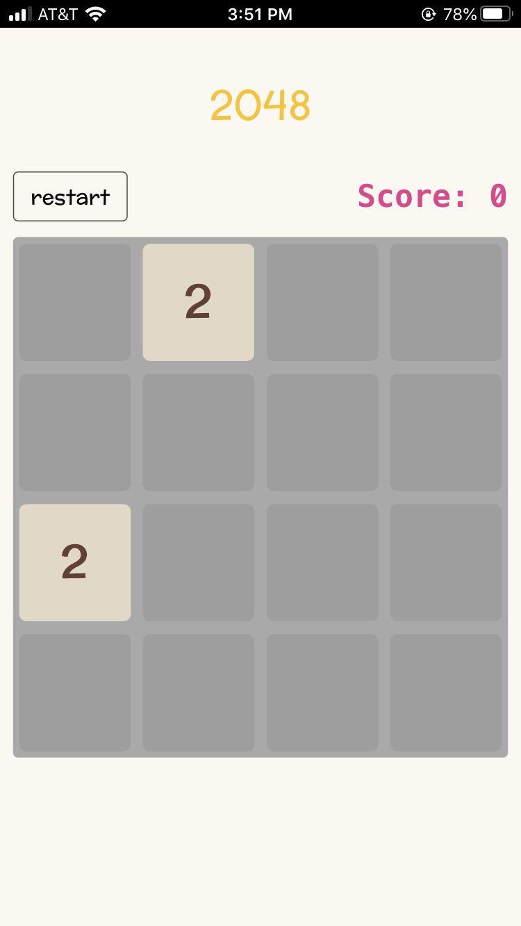 2048 screenshot